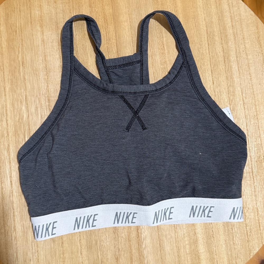 Nike Charcoal and White Sports Bra